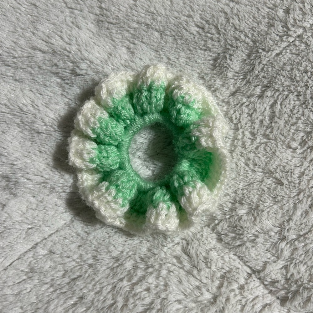 Hand Crocheted Flower Scrunchies